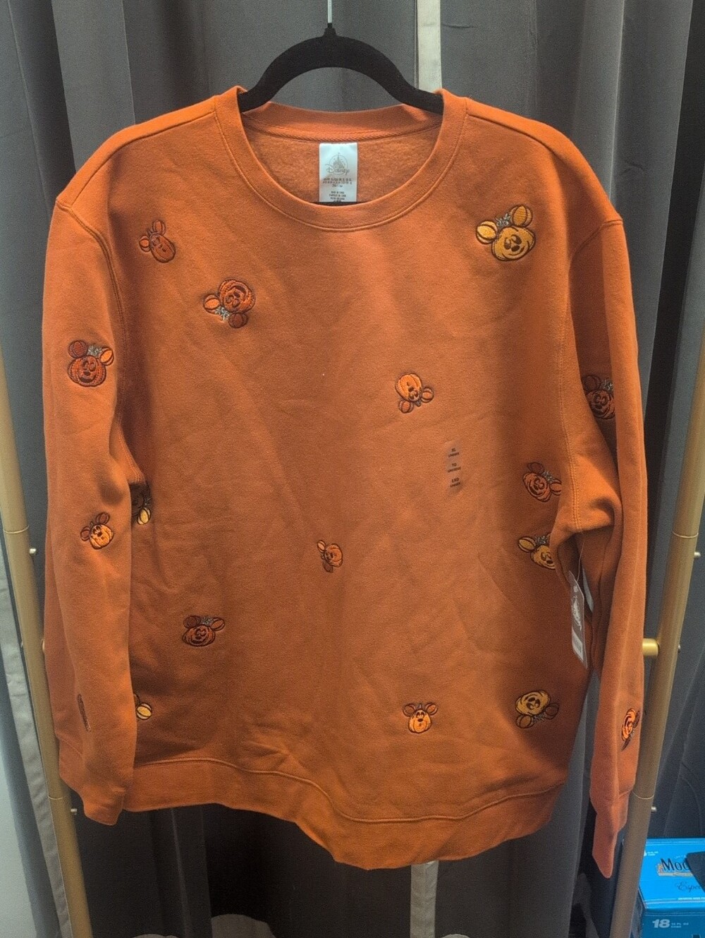 Disney Mickey Minnie Mouse Jack-o-Lantern Pumkin Pullover Sweatshirt Size XL